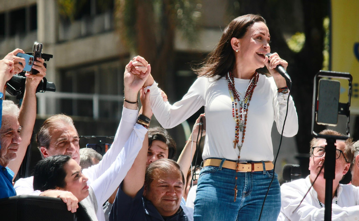 María Corina Machado y la Protesta Histórica por Elecciones en Venezuela